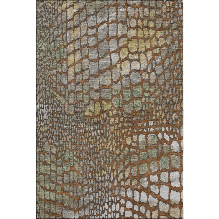 Addison Mayfield Orange AMF988 - 8ft. Round Rug