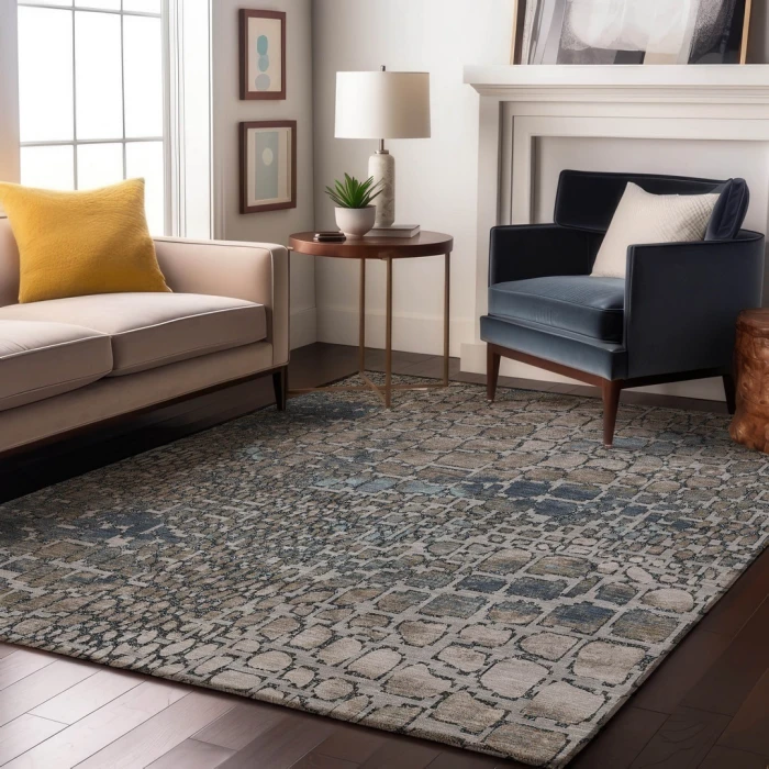 Addison Mayfield Gray AMF988 - 8ft. Round Rug