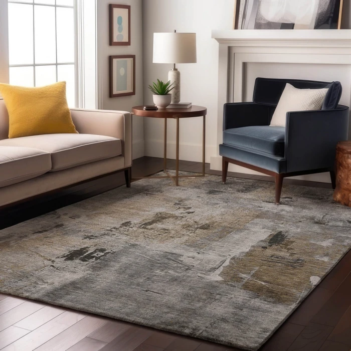Addison Mayfield Gray AMF989 - 8ft. Round Rug