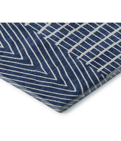 Addison Mayfield Blue AMF990 - 8ft. Round Rug