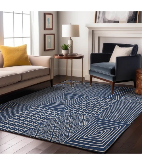Addison Mayfield Blue AMF990 - 8ft. Round Rug