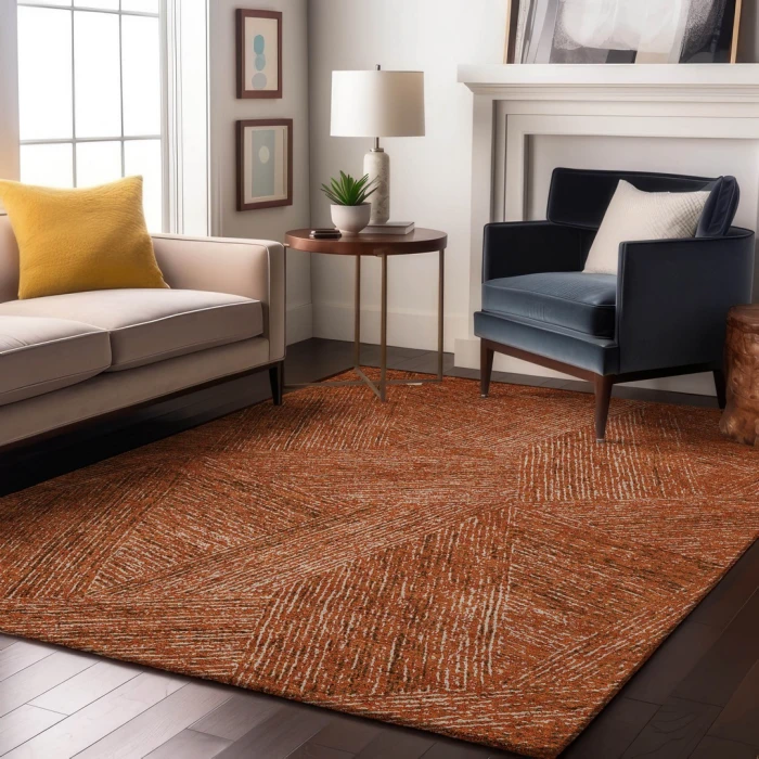 Addison Mayfield Orange AMF991 - 8ft. Round Rug
