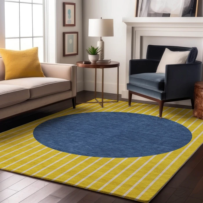 Addison Mayfield Gold AMF994 - 8ft. Round Rug