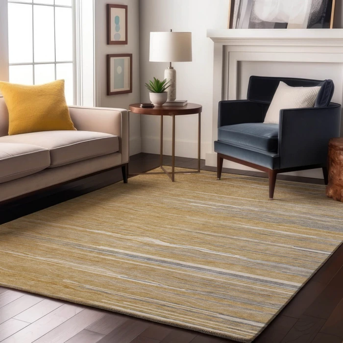 Addison Mayfield Gold AMF996 - 8ft. Round Rug