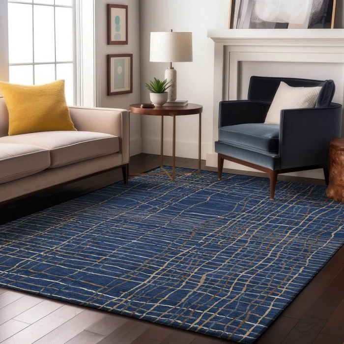 Addison Mayfield Blue AMF998 - 8ft. Round Rug
