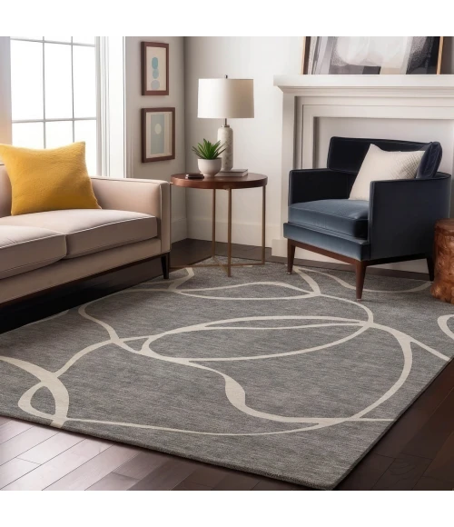 Addison Mayfield Gray AMF999 - 8ft. Round Rug