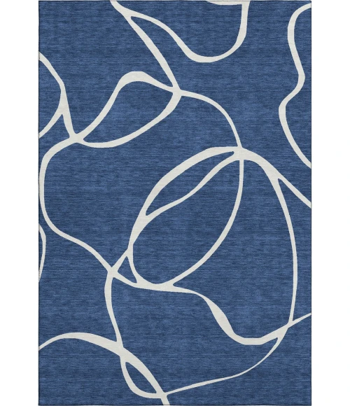Addison Mayfield Blue AMF999 - 8ft. Round Rug