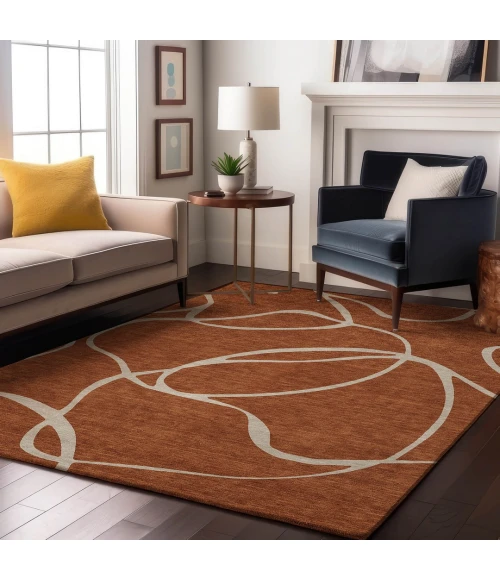 Addison Mayfield Orange AMF999 - 8ft. Round Rug