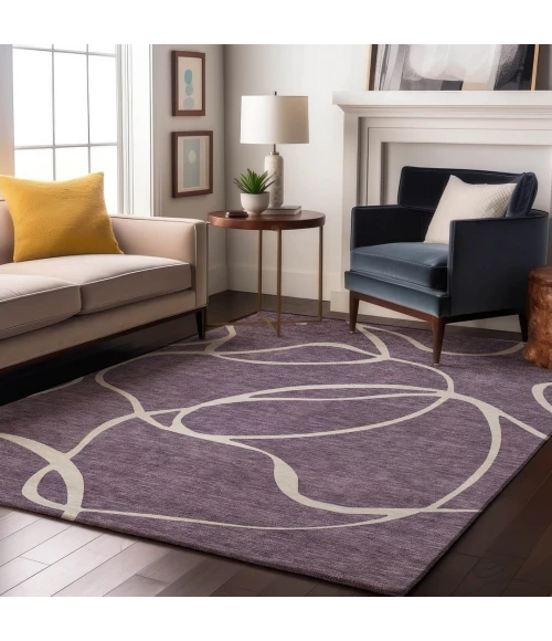 Addison Mayfield Purple AMF999 - 8ft. Round Rug