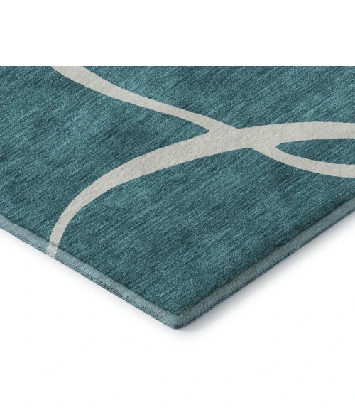 Addison Mayfield Teal AMF999 - 8ft. Round Rug