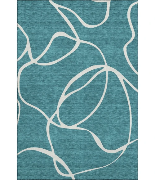 Addison Mayfield Teal AMF999 - 8ft. Round Rug