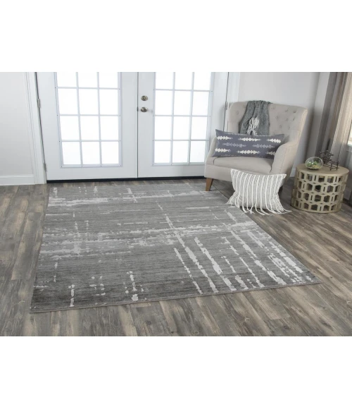 Rugs Town Radiant Grey 004107 2 ft. 6 in. X 8 ft. Rectangle Rug