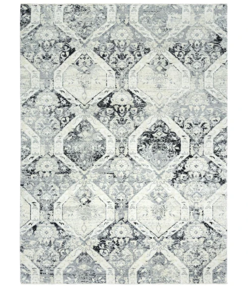 Rugs Town Aurora Ivory/ Black 005112 5 ft. X 8 ft. Rectangle Rug