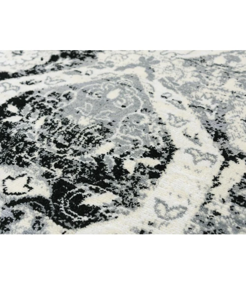 Rugs Town Aurora Ivory/ Black 005112 5 ft. X 8 ft. Rectangle Rug