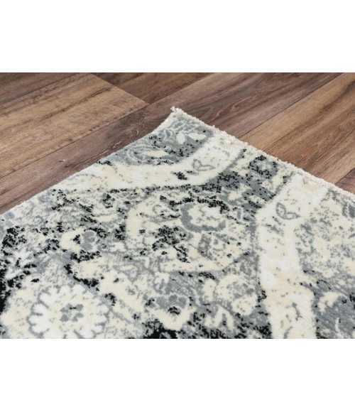 Rugs Town Aurora Ivory/ Black 005112 5 ft. X 8 ft. Rectangle Rug