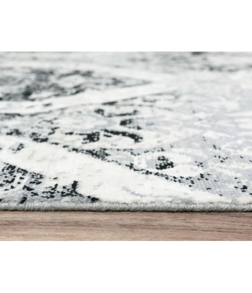 Rugs Town Aurora Ivory/ Black 005112 5 ft. X 8 ft. Rectangle Rug