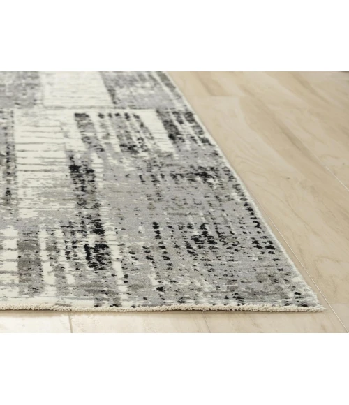 Rugs Town Aurora Grey/ Black 005115 5 ft. X 8 ft. Rectangle Rug