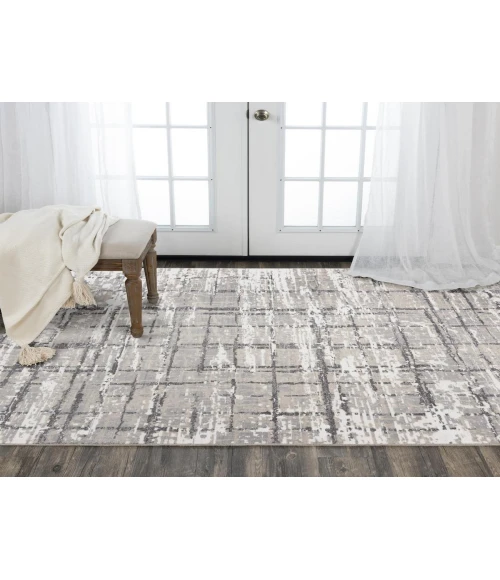 Rugs Town Aurora Ivory/ Grey 005116 8 ft. X 10 ft. Rectangle Rug