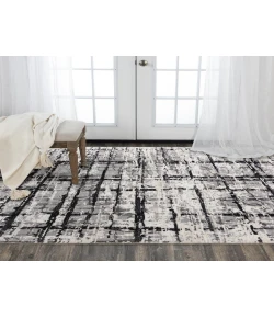Rugs Town Aurora Black/ Ivory 005117 9 ft. X 12 ft. Rectangle Rug
