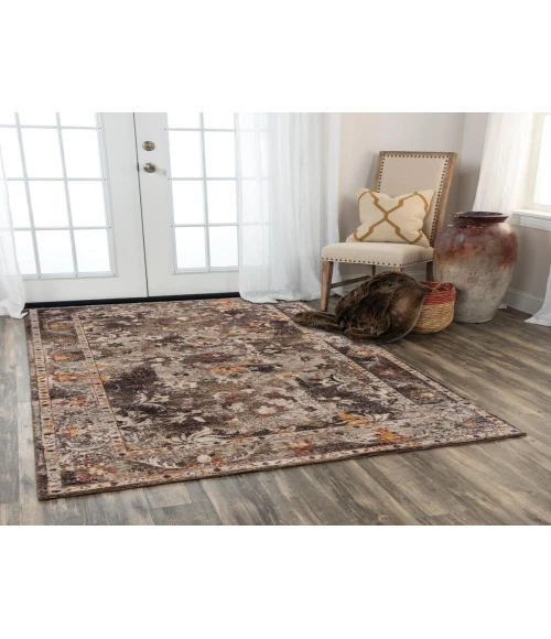 Rugs Town Infinity Brown/ Beige 008101 5 ft. X 8 ft. Rectangle Rug
