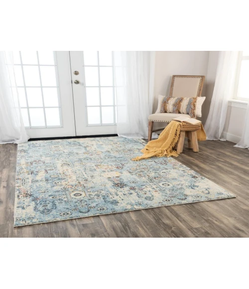 Rugs Town Infinity Blue/ Beige 008107 5 ft. X 8 ft. Rectangle Rug