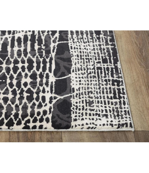 Rugs Town Spring Black 018104 2 ft. 7 in. X 9 ft. 6 in. Rectangle Rug