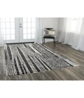 Rugs Town Spring Black 018104 2 ft. 7 in. X 9 ft. 6 in. Rectangle Rug