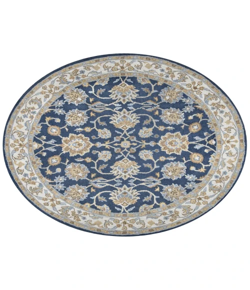 Rugs Town Crypt Blue CY1004 8 ft. X 8 ft. Round Rug