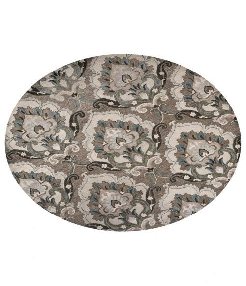 Rugs Town Napoli Brown NP1004 10 ft. X 10 ft. Round Rug