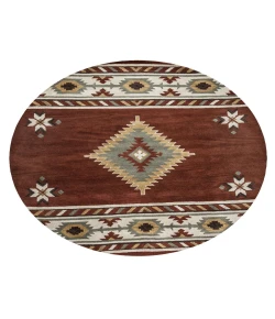Rugs Town Ryder Rust RY1000 8 ft. X 8 ft. Round Rug