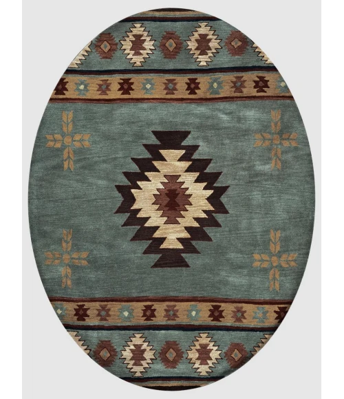 Rugs Town Ryder Grey Blue RY1003 10 ft. X 10 ft. Round Rug