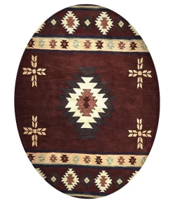 Rugs Town Ryder Burgundy RY1004 10 ft. X 10 ft. Round Rug