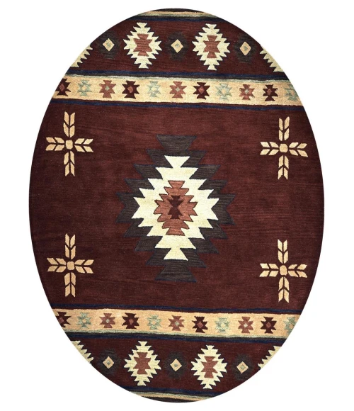 Rugs Town Ryder Burgundy RY1004 10 ft. X 10 ft. Round Rug