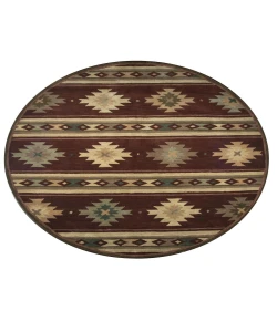 Rugs Town Ryder Burgundy RY1005 8 ft. X 8 ft. Round Rug