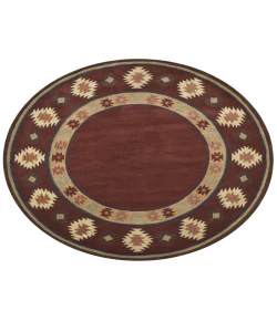 Rugs Town Ryder Burgundy RY1006 8 ft. X 8 ft. Round Rug