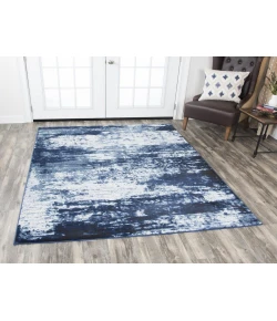 Rugs Town Swagger Blue/ Ivory SW1016 6 ft. 7 in. X 9 ft. 6 in. Rectangle Rug