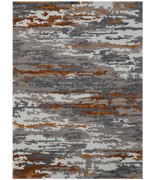 Amer Abstract Glencoe Orange Hand-tufted Wool Blend Area Rug 8'x10'