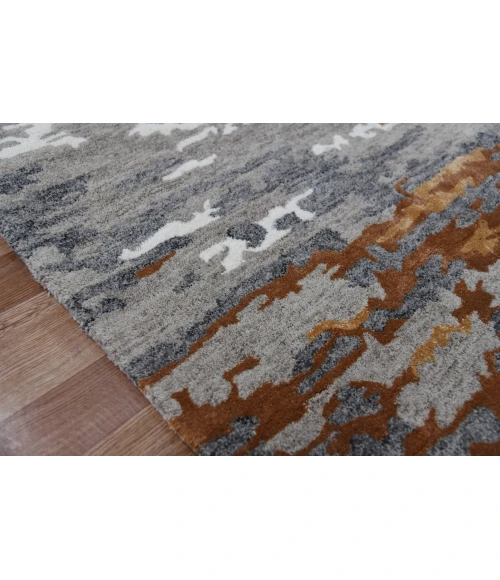 Amer Abstract Glencoe Orange Hand-tufted Wool Blend Area Rug 8'x10'