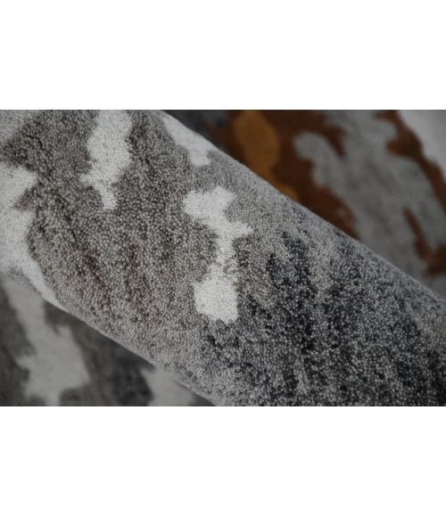 Amer Abstract Glencoe Orange Hand-tufted Wool Blend Area Rug 8'x10'