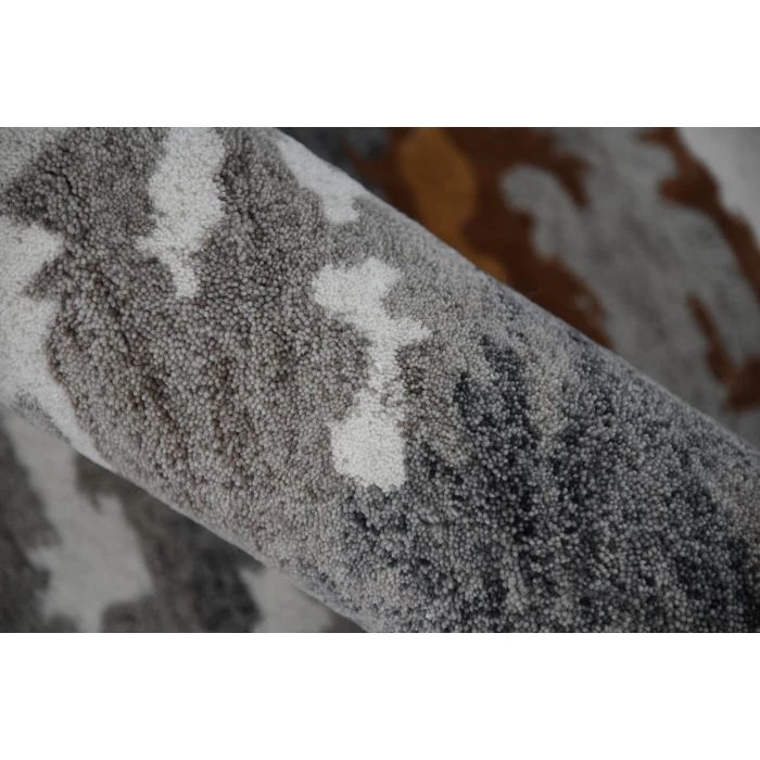 Amer Abstract Glencoe Orange Hand-tufted Wool Blend Area Rug 4'x6'