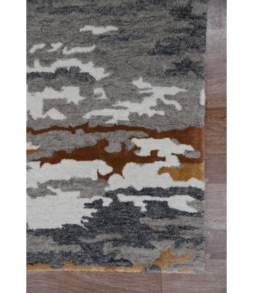 Amer Abstract Glencoe Orange Hand-tufted Wool Blend Area Rug 8'x10'