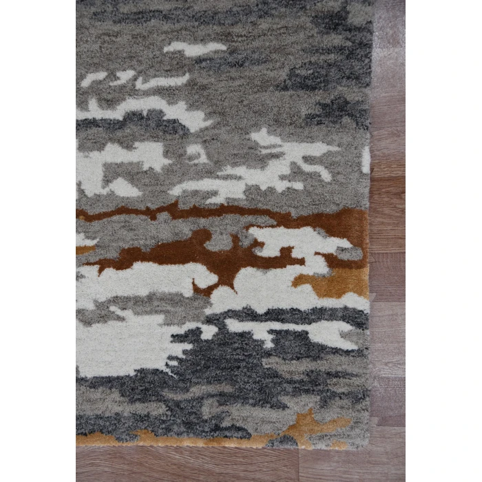 Amer Abstract Glencoe Orange Hand-tufted Wool Blend Area Rug 4'x6'
