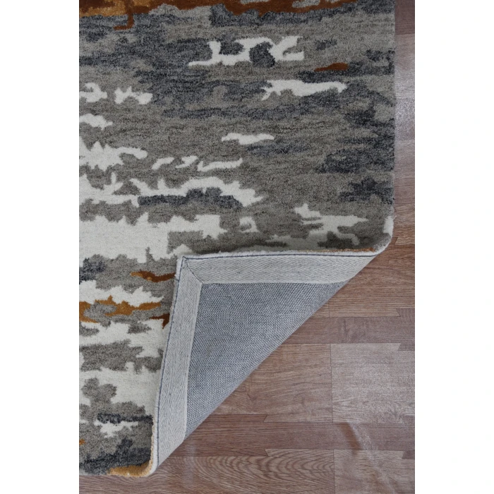 Amer Abstract Glencoe Orange Hand-tufted Wool Blend Area Rug 4'x6'