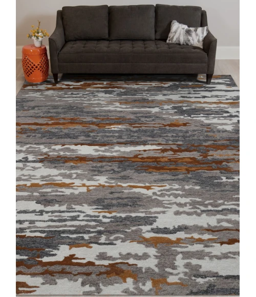 Amer Abstract Glencoe Orange Hand-tufted Wool Blend Area Rug 8'x10'