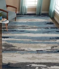 Amer Abstract Gunter Blue Hand-tufted Wool Blend Area Rug 5'x8'