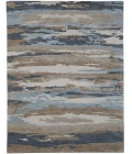 Amer Abstract Gunter Tan/Blue Hand-tufted Wool Blend Area Rug 8'x10'