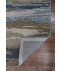 Amer Abstract Gunter Tan/Blue Hand-tufted Wool Blend Area Rug 8'x10'