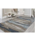 Amer Abstract Gunter Tan/Blue Hand-tufted Wool Blend Area Rug 8'x10'