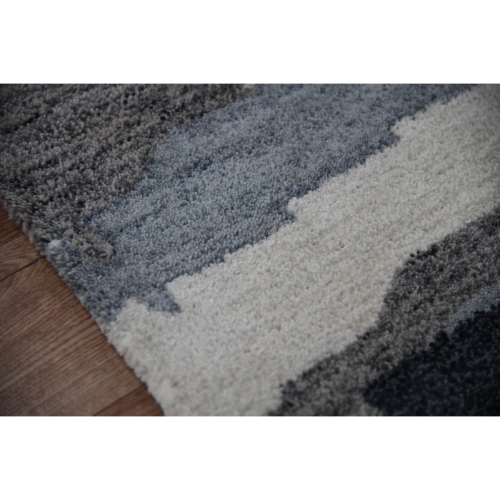 Amer Abstract Gunter Dark Gray Hand-tufted Wool Blend Area Rug 8'x10'