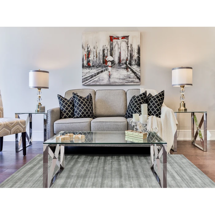 Amer Affinity Londyn Silver Hand-Woven Viscose Area Rug 4' x 6'